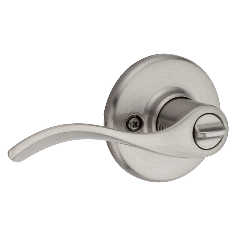 Kwikset 300BL 15 6AL Privacy Lever, Turnbutton Lock, Satin Nickel, Zinc, Residential, Reversible Hand, 3 Grade