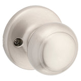 Kwikset 200CV 15 CP Passage Knob, Knob Handle, Zinc, Satin Nickel, 2-3/8 to 2-3/4 in Backset, 2-1/4 in Strike