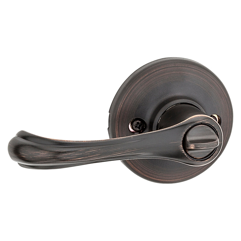 Kwikset 300DNL 11P Privacy Lever, Turnbutton Lock, Venetian Bronze, Zinc, Residential, Re-Key Technology: SmartKey