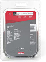 Oregon AdvanceCut Series S53 Chainsaw Chain, 91PX Chain, 14 in L Bar, 0.05 in Gauge, 3/8 in TPI/Pitch, 53-Link