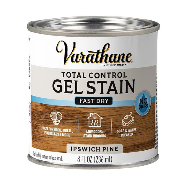 Varathane 245272 Total Control Stain, Ipswich Pine, Gel, Paste, 1/2 pt, Pack of 4