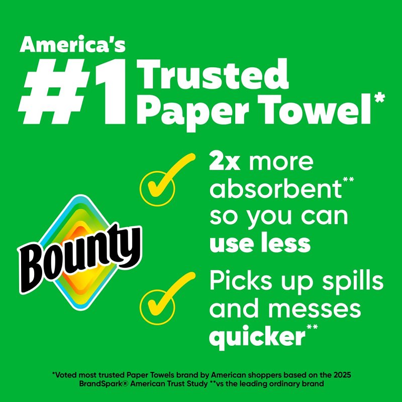 Bounty Select-A-Size Series 66539 Double Roll Paper Towel, 11 in L, 5.9 in W, 2 -Ply, Pack of 24