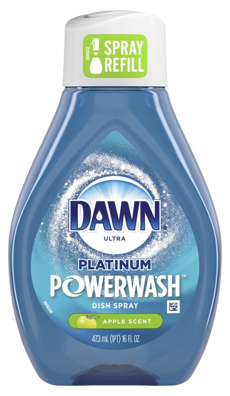 Dawn Platinum Plus Powerwash 52367 Dish Soap Spray Refill, 16 oz, Liquid, Apple, Colorless