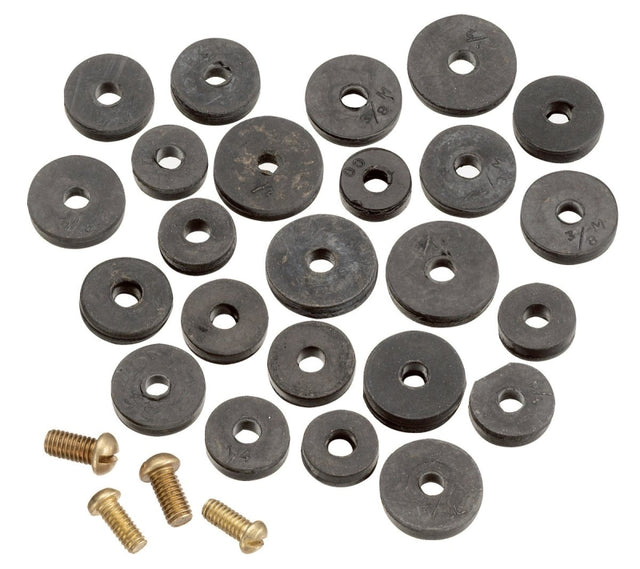 Plumb Pak PP805-20 Faucet Washer Assortment, Flat, Rubber, For: Sink and Faucets