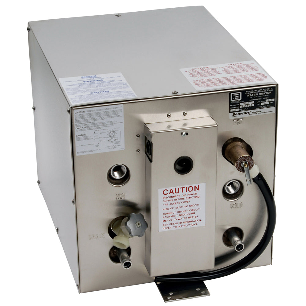 Seaward F700 120V AC 6 Gallon Water Heater With Front Heat Exchanger, Stainless Steel Exterior
