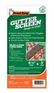 Frost King G636BR Gutter Screen, 3 ft L, 6-5/8 in W, Vinyl, Brown