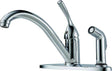 Delta Classic Series 300-DST Kitchen Faucet with Integral Spray, 1.8 gpm, 1-Faucet Handle, 3-Faucet Hole, Brass, Yes