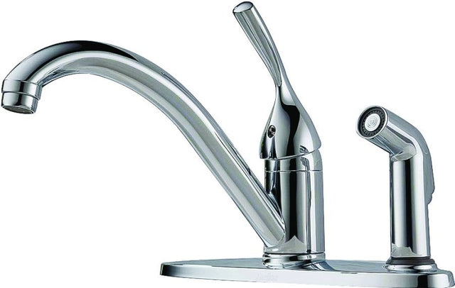 Delta Classic Series 300-DST Kitchen Faucet with Integral Spray, 1.8 gpm, 1-Faucet Handle, 3-Faucet Hole, Brass, Yes