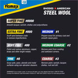 Rhodes American 1 Grade Medium Steel Wool Pad 12 pk, Pack of 6