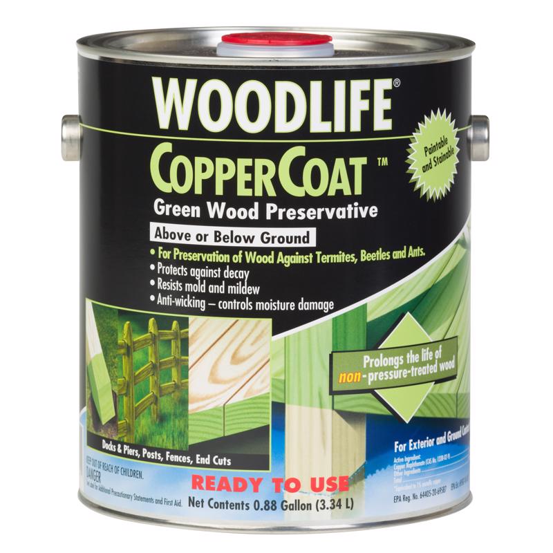 Woodlife Coppercoat Green Water-Based Wood Preservative 0.88 gal, Pack of 4
