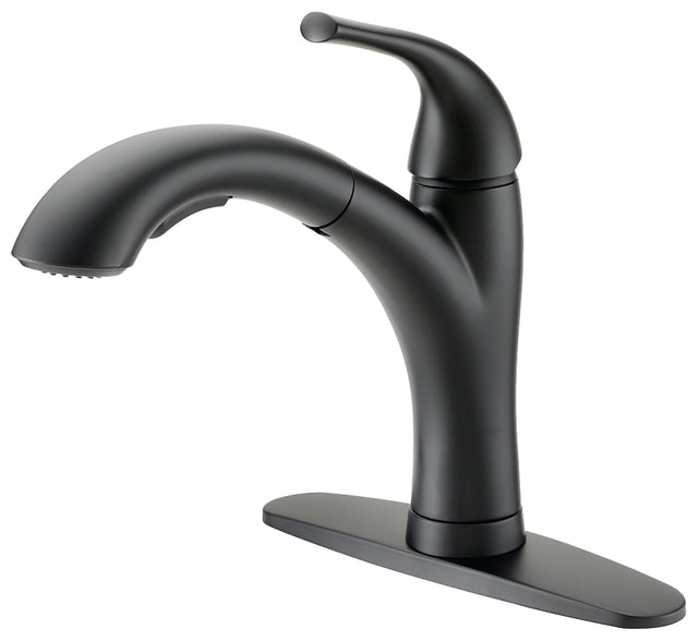 Boston Harbor TOBI21040011BL Pull Out Kitchen Faucet, 1.8 gpm, 1-Faucet Handle, 1, 3-Faucet Hole, Metal/Plastic