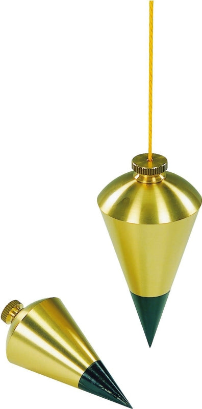 STANLEY 47-973 Plumb Bob, 8 oz, Brass, Lacquer