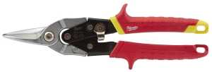 Milwaukee 48-22-4530 Aviation Snip, 10 in OAL, 5 in L Cut, Straight Cut, Steel Blade, Ergonomic Handle, Red Handle