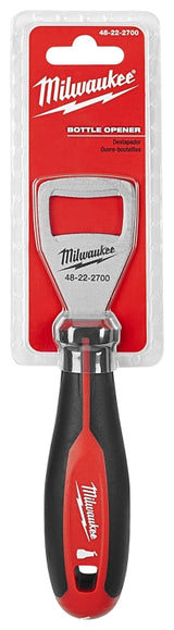 Milwaukee 48-22-2700 Bottle Opener, Steel, Black/Red, Plastic Handle, 9.8 in OAL