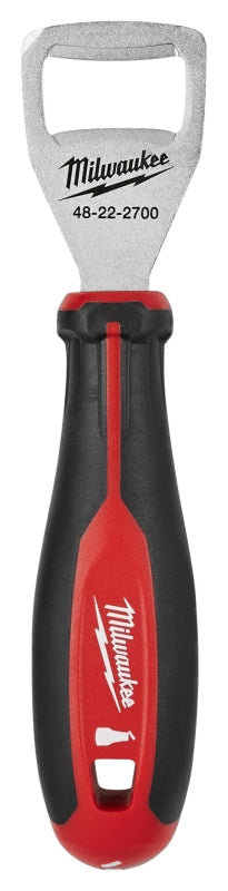 Milwaukee 48-22-2700 Bottle Opener, Steel, Black/Red, Plastic Handle, 9.8 in OAL