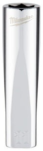 Milwaukee 45-34-9094 Deep Socket, 11 mm Socket, 3/8 in Drive, 6-Point, Chrome Vanadium Steel, Chrome-Plated