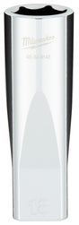 Milwaukee 45-34-9142 Deep Socket, 18 mm Socket, 1/2 in Drive, 6-Point, Chrome Vanadium Steel, Chrome-Plated
