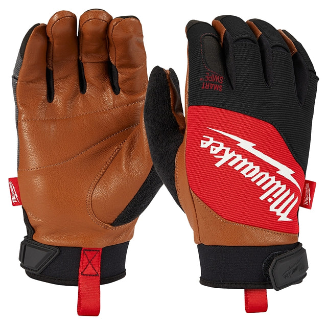 Milwaukee 48-73-0022 Lightweight, Performance Gloves, Men's, L, 9.06 in L, Hook and Loop Cuff, Brown