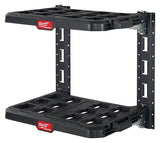 Milwaukee PACKOUT 48-22-8480 Racking Kit, 5 lb, 21-1/2 in OAW, 17.6 in OAD, 20 in OAH, 2-Shelf, Metal/Polypropylene