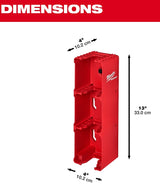 Milwaukee PACKOUT, M18 48-22-8339 Battery Rack, 15 lb, 4-Tool Holder, 4 in W, 13 in H, 4 in L, Polymer