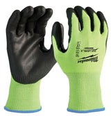 Milwaukee 48-73-8922 High-Visibility Cut Level 2 Gloves, Unisex, L, Elasticated Knit Cuff, Nitrile Coating, Polyurethane