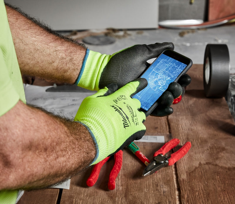Milwaukee Cut Level 2 Series 48-73-8921 Breathable Dipped Gloves, Unise, M, 10 in L, Reinforced Thumb, Nitrile Coating