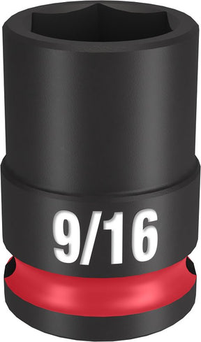 Milwaukee SHOCKWAVE Impact Duty 49-66-6107 Shallow Impact Socket, 9/16 in Socket, 3/8 in Drive, Square Drive, 6-Point