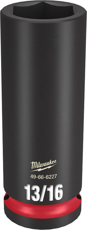 Milwaukee SHOCKWAVE Impact Duty 49-66-6227 Deep Impact Socket, 13/16 in Socket, 1/2 in Drive, Square Drive, 6-Point