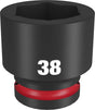 Milwaukee SHOCKWAVE Impact Duty 49-66-6376 Impact Socket, 38 mm Socket, Standard D Socket, 90 mm OAL, 3/4 in Drive, 1/PK