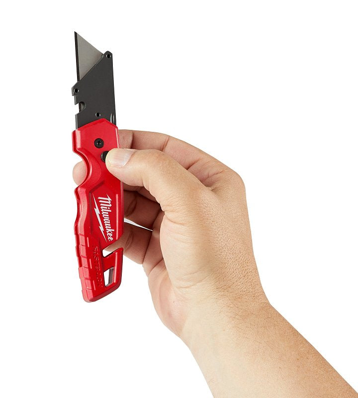 Milwaukee FASTBACK 48-22-1501 Folding Utility Knife, 1.27 in L Blade, 0.02 in W Blade, Steel Blade, 1-Blade, Red Handle