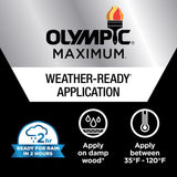 Olympic Maximum Solid Tintable Semi-Gloss White Base 2 Acrylic Latex Stain and Sealant 1 gal, Pack of 4