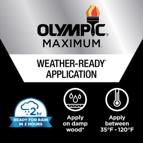Olympic Maximum Semi-Transparent Semi-Gloss Cedar Natural Tone Oil-Based Acrylic Stain and Sealant 1, Pack of 4