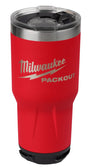 Milwaukee PACKOUT Series 48-82-8393R Tumbler, 30 oz Capacity, Sliding Magnetic Lid, Metal, Red, Insulated