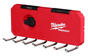 Milwaukee PACKOUT 48-22-8329 7-Hook Rack, 25 lb, 7-Tool Holder, 9-1/2 in W, 3-1/2 in H, 3 in L, Metal