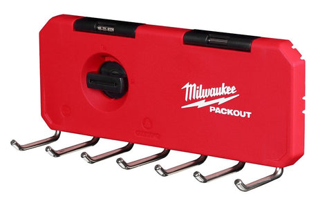 Milwaukee PACKOUT 48-22-8329 7-Hook Rack, 25 lb, 7-Tool Holder, 9-1/2 in W, 3-1/2 in H, 3 in L, Metal