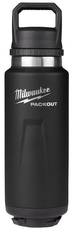 Milwaukee PACKOUT 48-22-8397B Insulated Bottle, 36 oz Capacity, Stainless Steel, Black