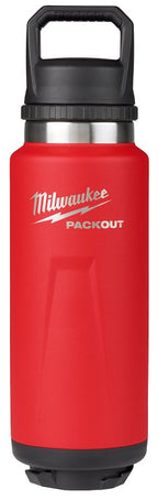 Milwaukee PACKOUT 48-22-8397R Insulated Bottle, 36 oz Capacity, Stainless Steel, Red