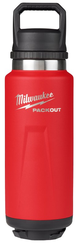 Milwaukee PACKOUT 48-22-8397R Insulated Bottle, 36 oz Capacity, Stainless Steel, Red