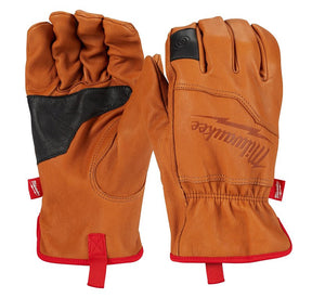 Milwaukee 48-73-0011 Gloves, Unise, M, 11.3 in L, Keystone Thumb, Elastic Knit Cuff, Goatskin Leather, Black/Brown/Red