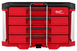 Milwaukee PACKOUT 48-22-8444 Tool Box, 50 lb, Polypropylene, Black/Red, 16.3 in L x 22.2 in W x 14.3 in H Outside