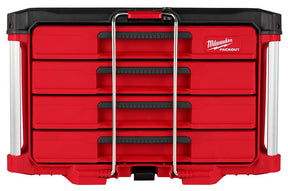 Milwaukee PACKOUT 48-22-8444 Tool Box, 50 lb, Polypropylene, Black/Red, 16.3 in L x 22.2 in W x 14.3 in H Outside