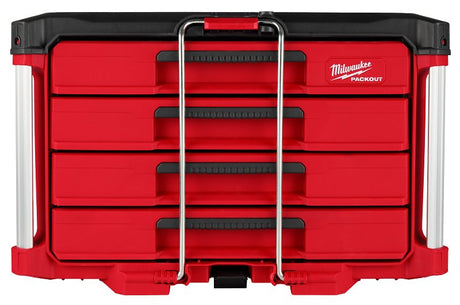 Milwaukee PACKOUT 48-22-8444 Tool Box, 50 lb, Polypropylene, Black/Red, 16.3 in L x 22.2 in W x 14.3 in H Outside
