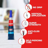 Loctite Super Glue Super Strength Glue Clear Super Glue 0.07 oz, Pack of 12