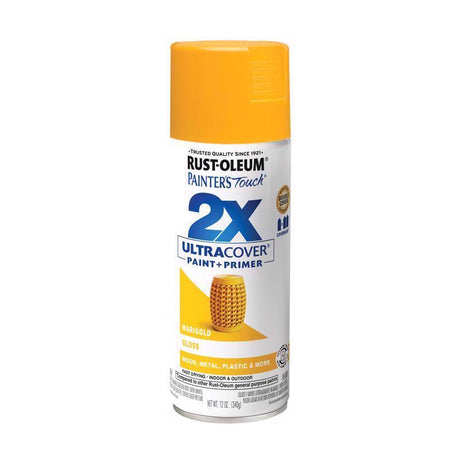 Rust-Oleum Painter's Touch 2X Ultra Cover Gloss Marigold Spray Paint 12 oz, Pack of 6