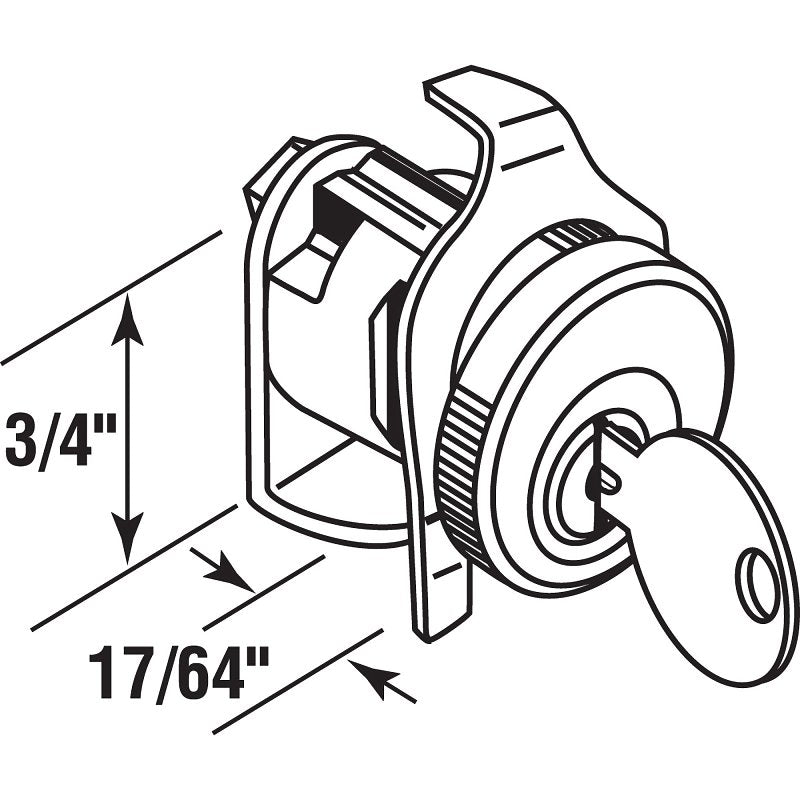 Defender Security S 4136 Mailbox Lock, 3/4 in W Dimensions, Tumbler Lock, Keyed Key, Nickel