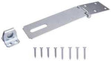 ProSource LR-128-BC3L-PS Safety Hasp, 6 in L, 6 in W, Steel, Zinc, 7/16 in Dia Shackle, Fixed Staple