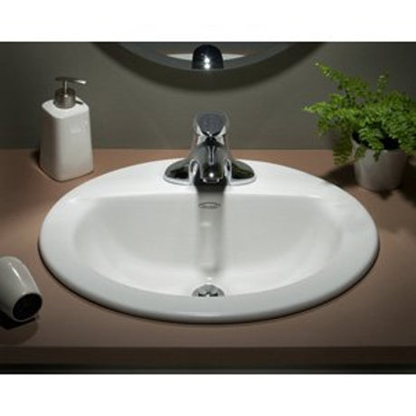 American Standard Colony Series 0346403.021 Countertop Sink, 4 in Faucet Centers, 20-1/2 in OAW, 17-5/8 in OAD, Bone