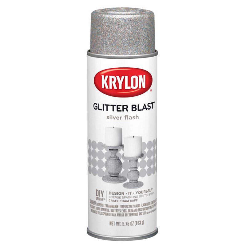 Krylon Glitter Blast Silver Flash Spray Paint 5.75 oz, Pack of 6, Pack of 6
