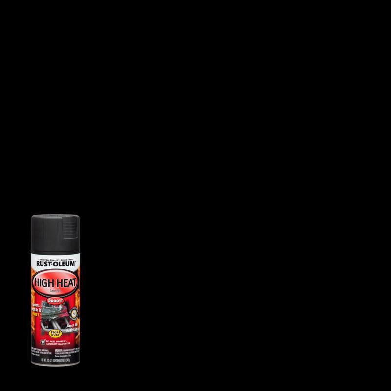 Rust-Oleum Automotive Flat Black High Heat Spray Paint 12 oz, Pack of 6