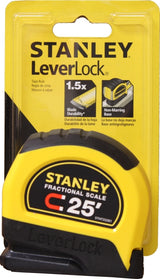 STANLEY STHT33281L Tape Measure, 25 ft L Blade, 1 in W Blade, Steel Blade, ABS Case, Black/Yellow Case